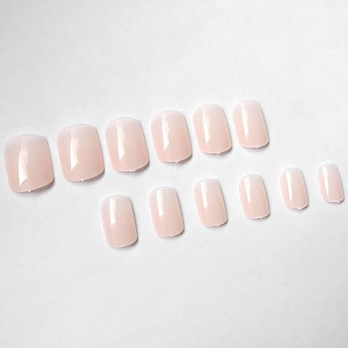 Short Press on Nails 240pc Glossy Press on Nails Short Square Round Point Nude