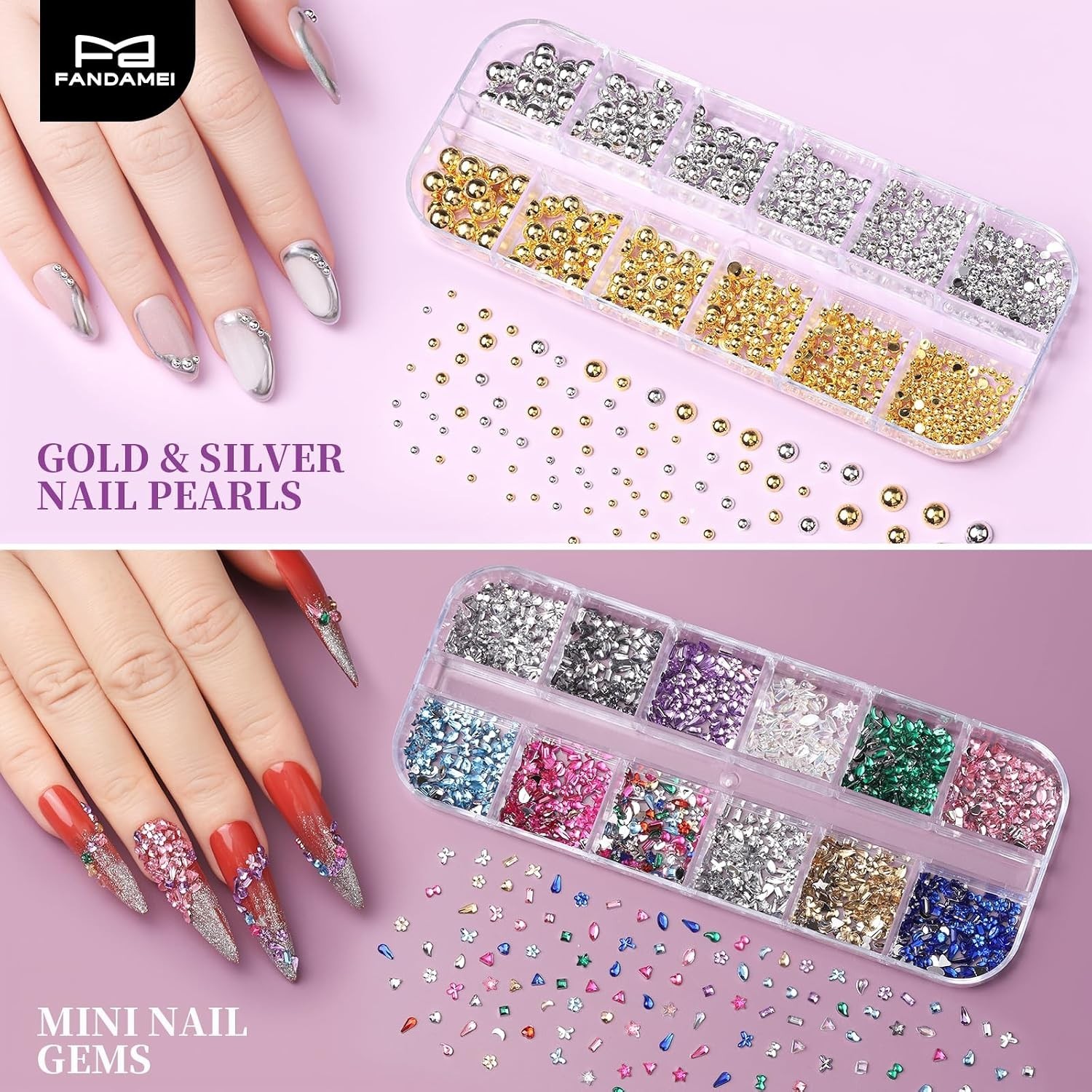 Nail Art Tools, Acrylic Nail Brush, Nail Stand, Nail Gems And Rhinestones, Na…