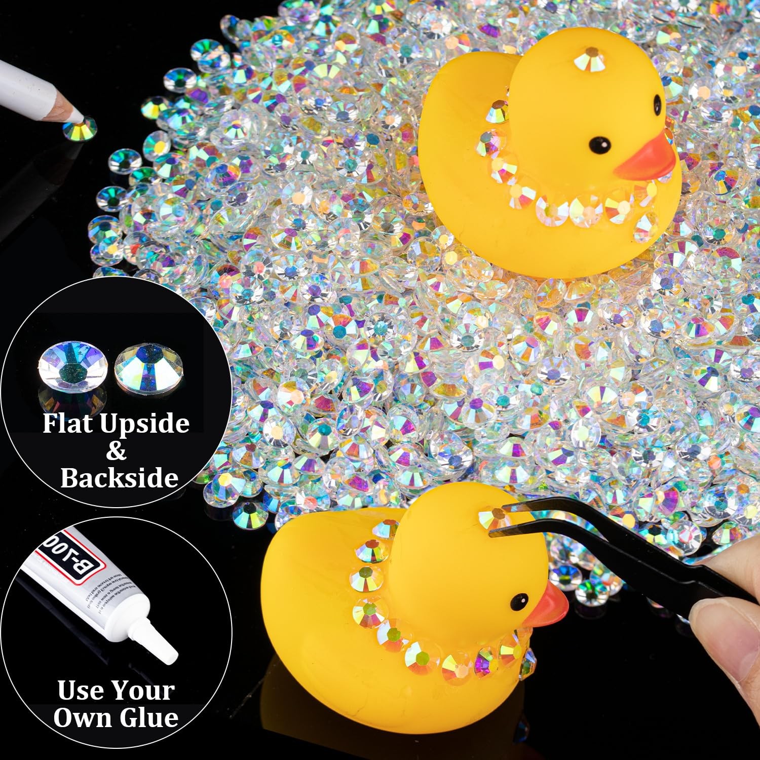 5000pcs 5mm Resin Rhinestones Bulk, Transparent AB Flatback Round Jelly Rhine…