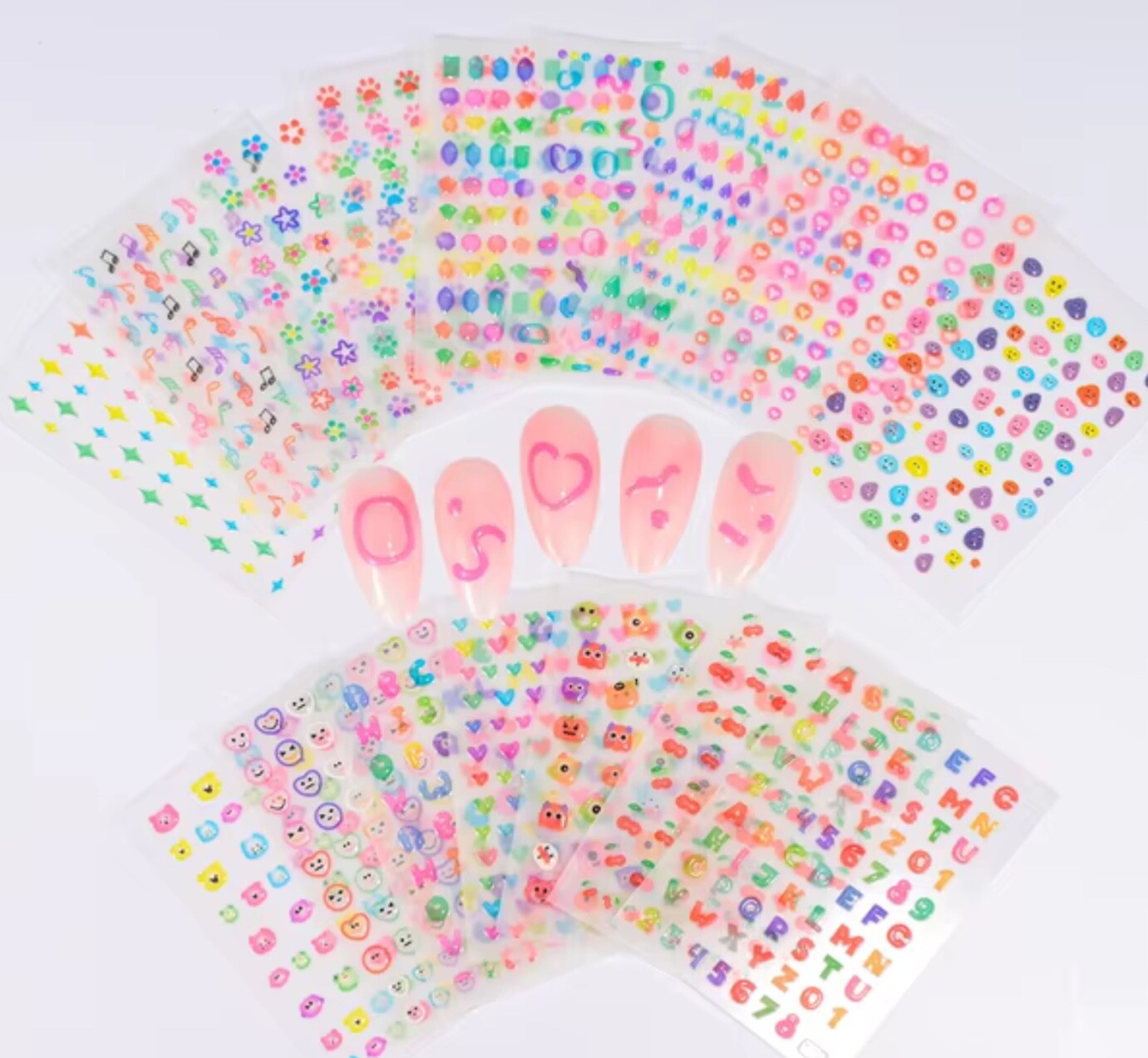 1 Sheet jelly Nail Art Stickers Cute Colorful Jelly Nail Stickers