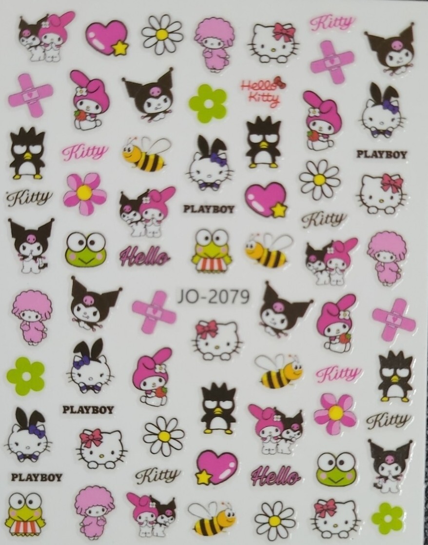 Hello Kitty ,My Melody, Kuromi Nail Art Stickers