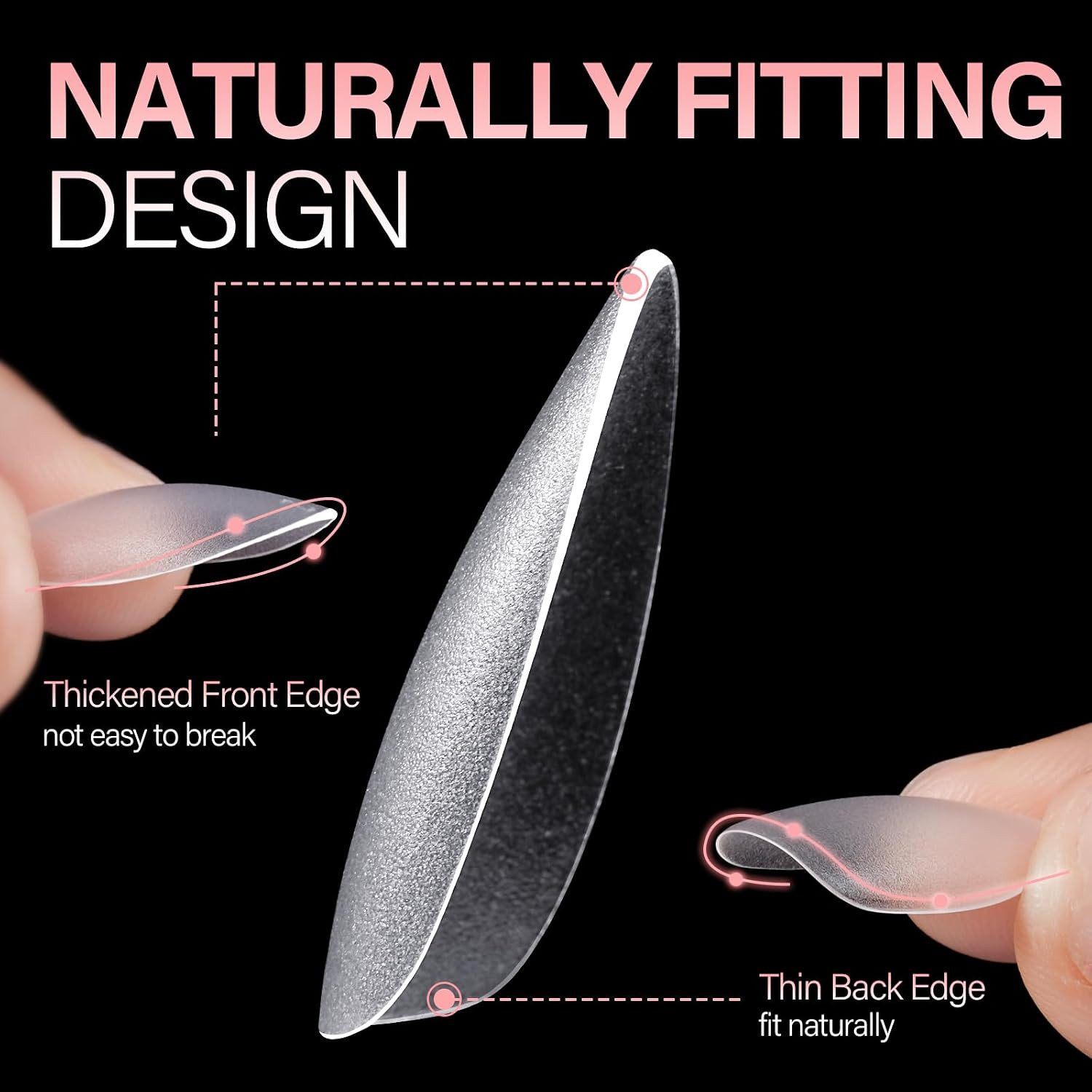 Medium Almond Nail Tips 450PCS Full Cover Clear Acrylic Nail Tips | Double-Sided