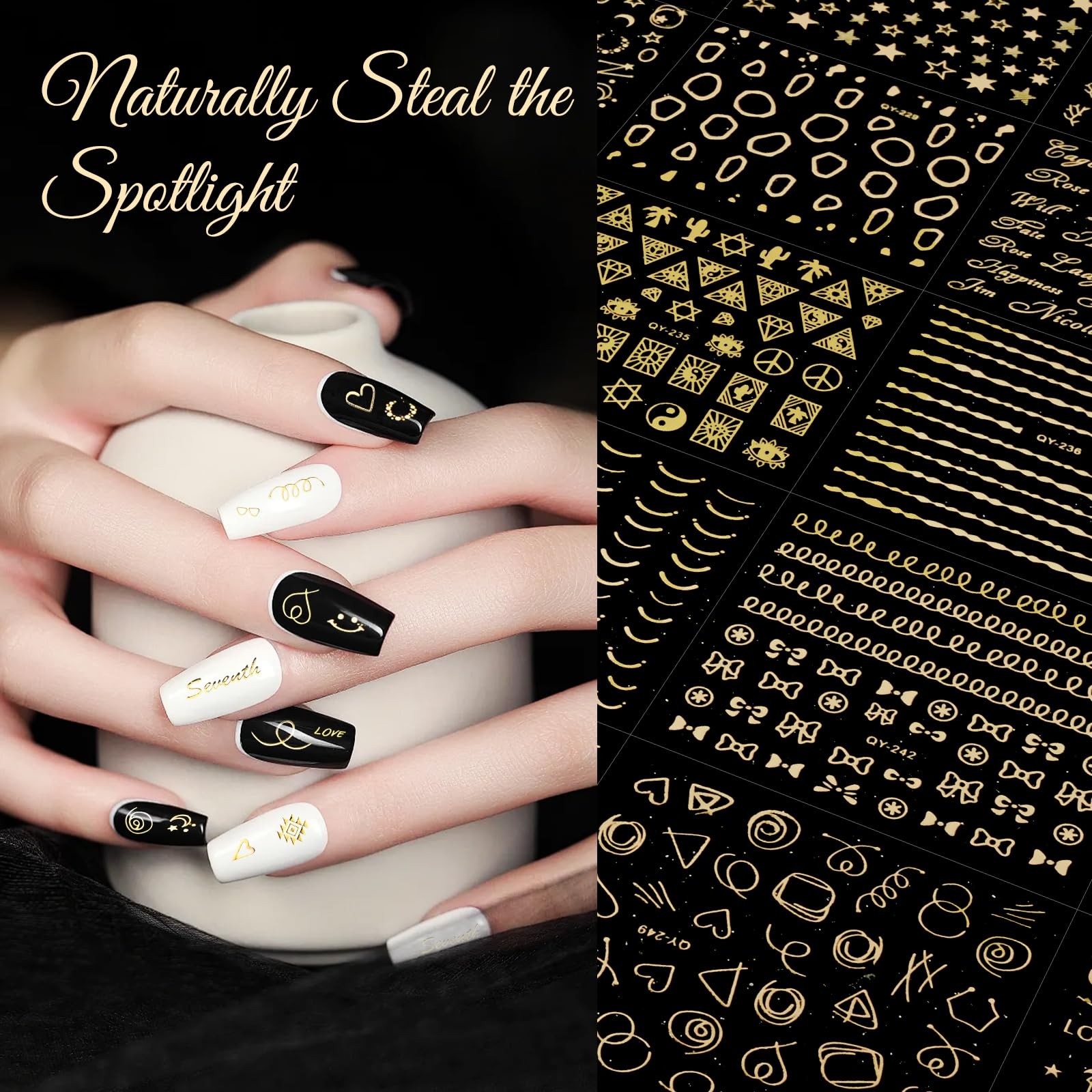 60 Sheets Cute Vibrant Translucent Multi-colors & Luxurious Metallic Golden