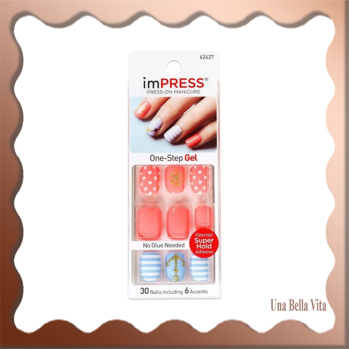 LOT OF 2 Impress Press On 30 Nails “Funky Town” Ocean Nautical Style NSPLOT01