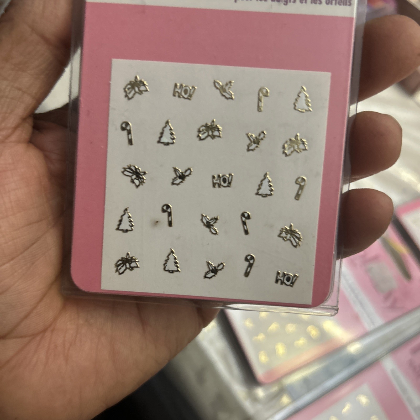13 X Fing’rs HOLIDAY Nail Stickers MISTLETOE+XMAS TREE+CANDY CANE+SANTA+SNOWMAN