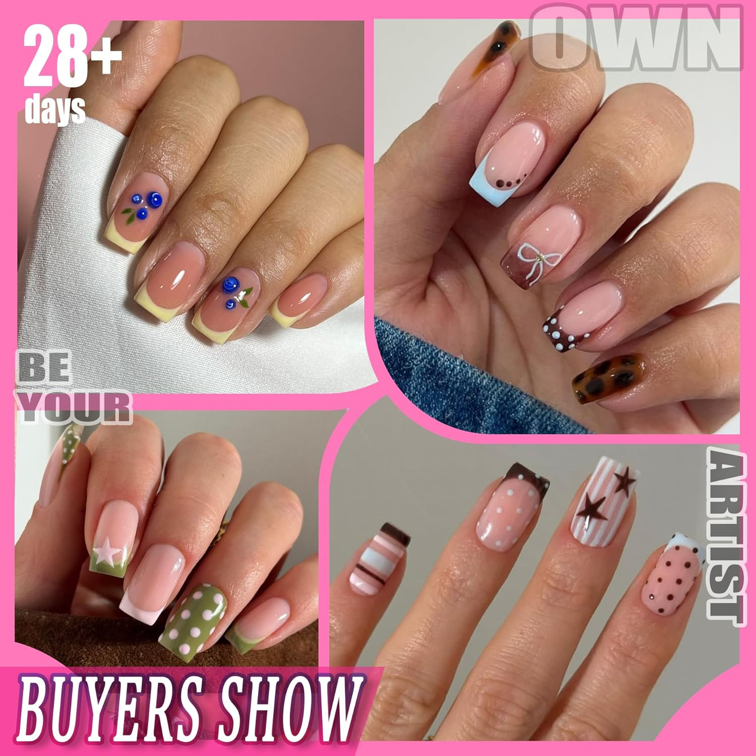 Nail Tips Square: 504PCS Short Square Nail Tips Pre Etched Gel Fake Nails Tips,