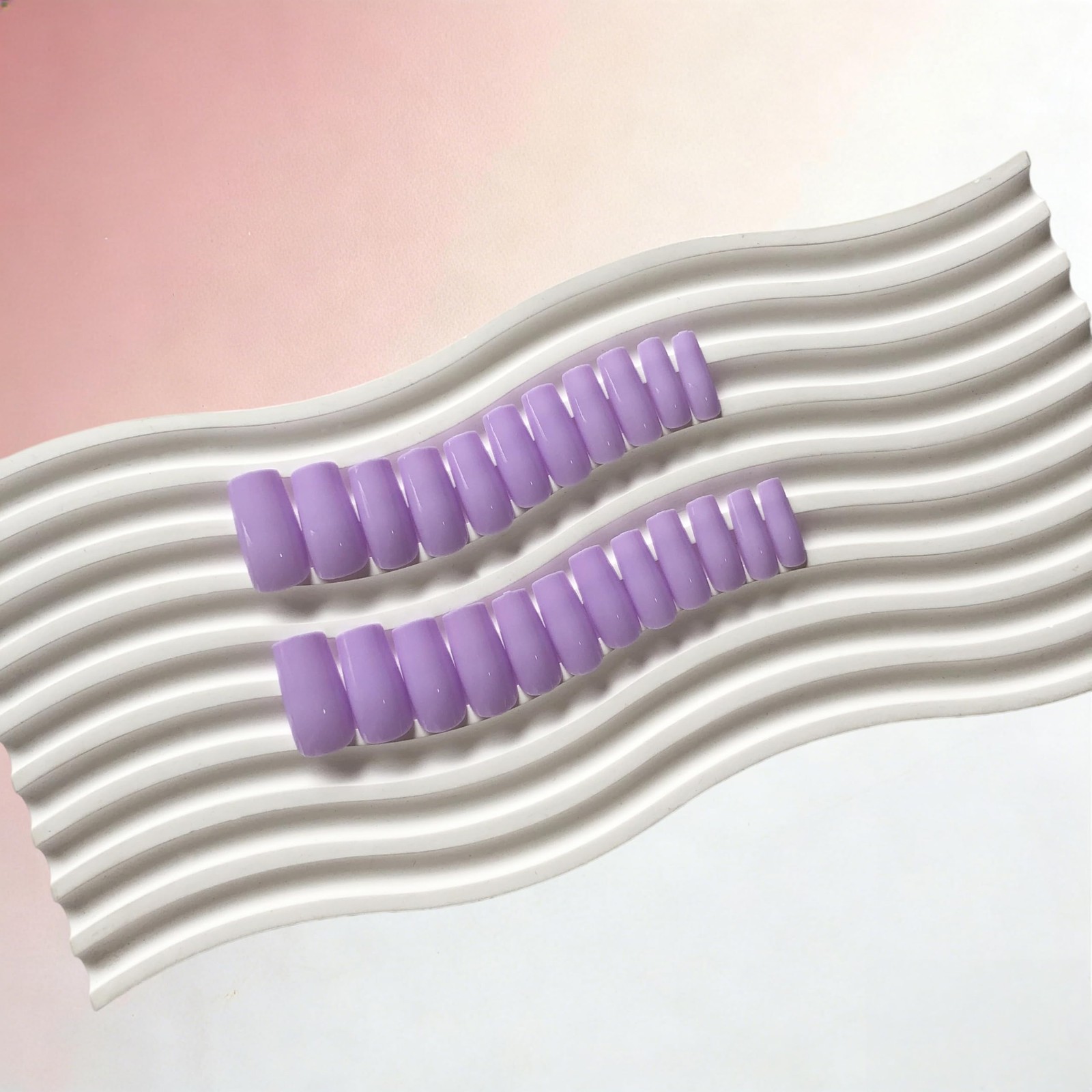 SXVME Press On Nails Long Square – Lilac 0.04 Fl Oz (Pack of 24), lilac