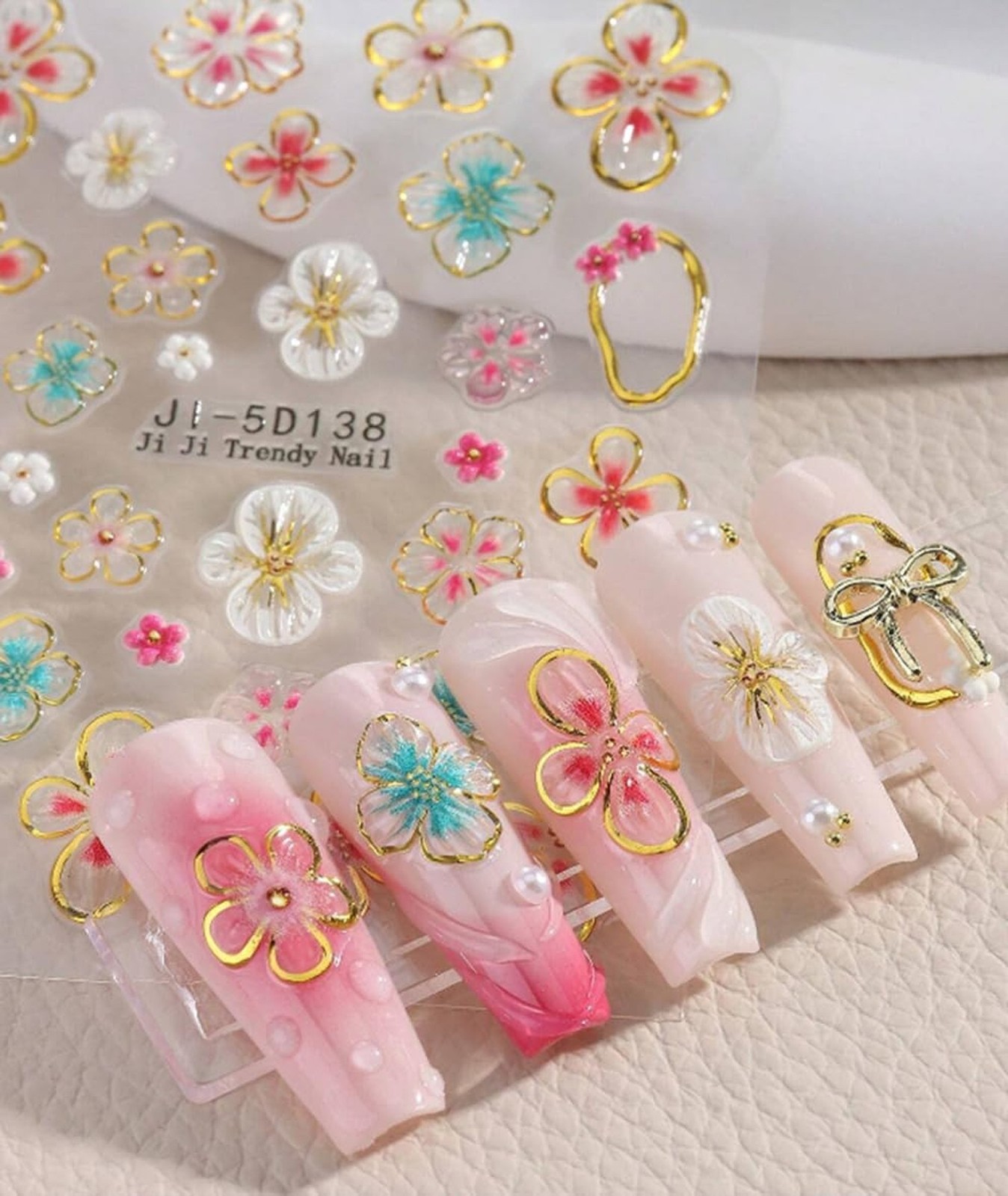 2 Sheets Spring Nail Stickers for Nail Art – Flower Nail Art Stickers Spring …