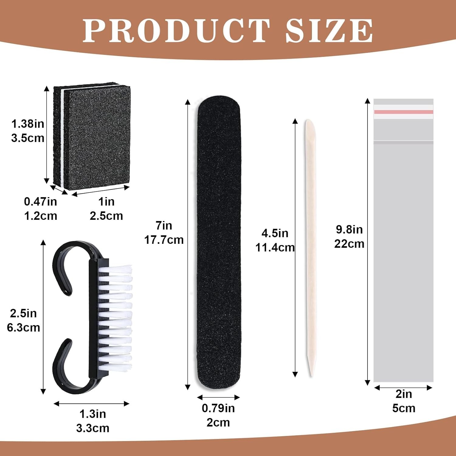 50 Sets Disposable Mani Kit Basics 4 Piece Nail Kit for Travel, Handle