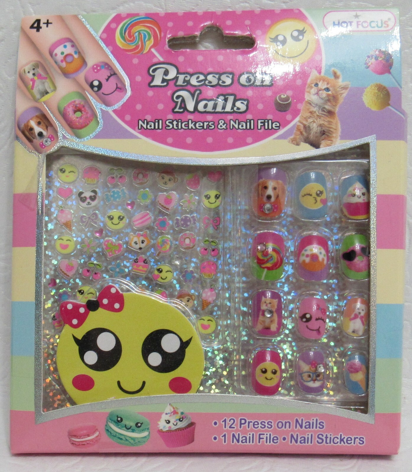 Hot Focus Press on Nails, Stickers, & File Emoji