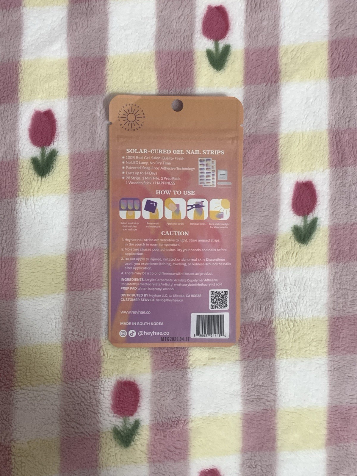 heyhae Sunset Ombre Multicolor Self-Adhesive Nail Strips Set & Kit