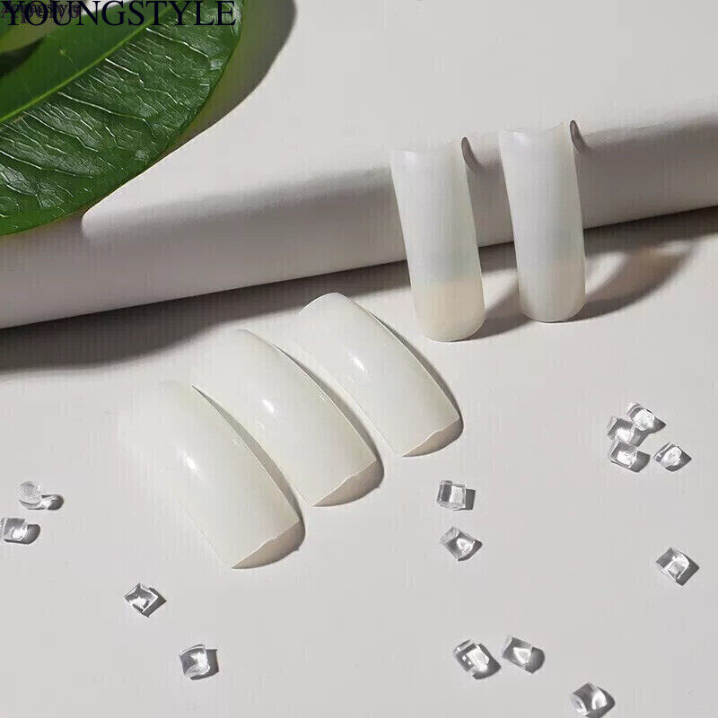 500pcs Curved Hawk Nail Tips – Acrylic Half Cover Nails Manicure Accessories