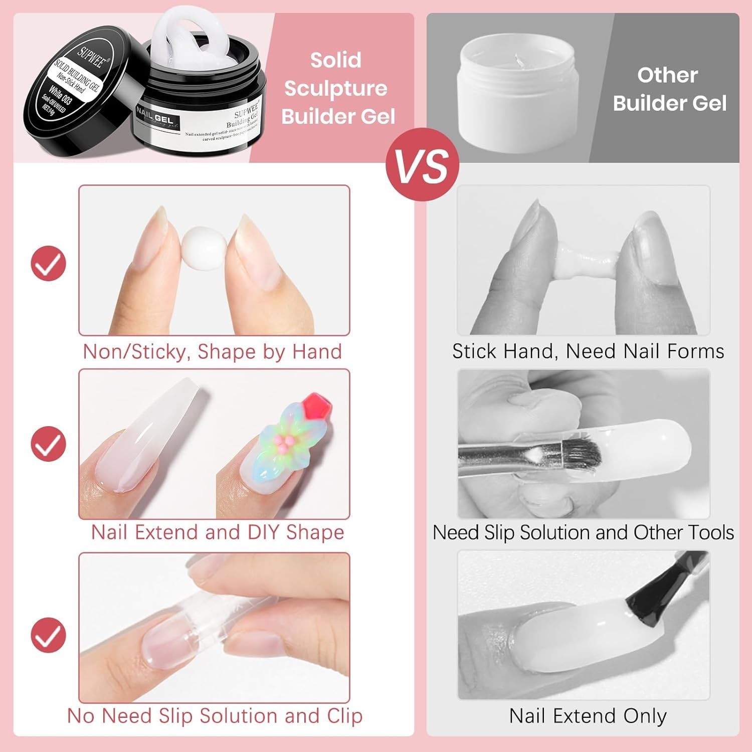 Multi-Purpose 3D Solid Builder Nail Gel – Create Stunning Art at Home with Ease