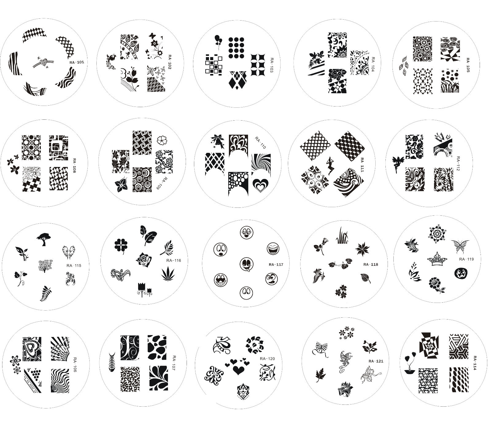 Red Angel 21pc Nail Art Polish Stamping Image Manicure Plates Design – Series #1