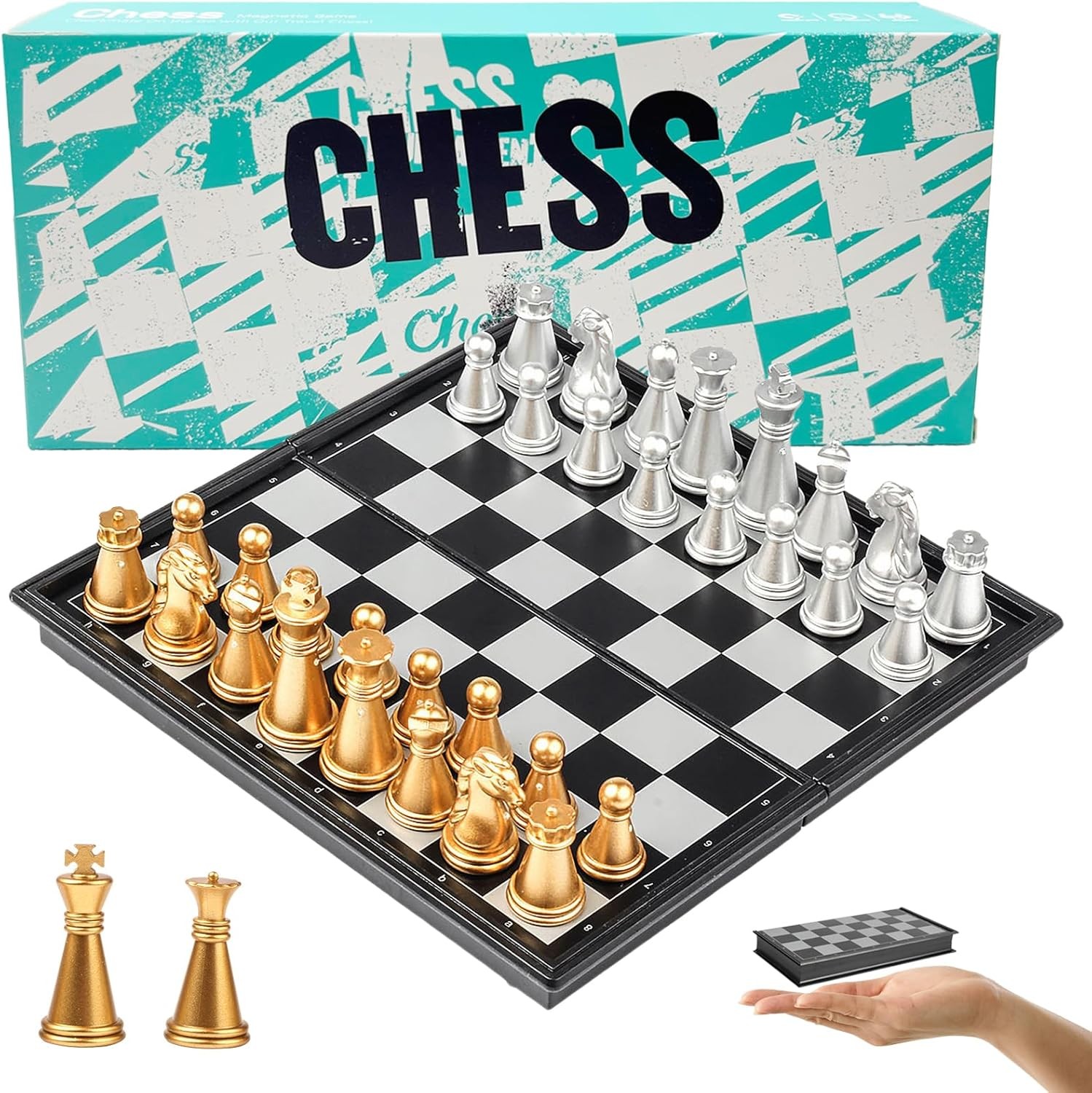 Magnetic Travel Chess Set – 5.11″ Folding Board, Portable Mini Game (X-Small)