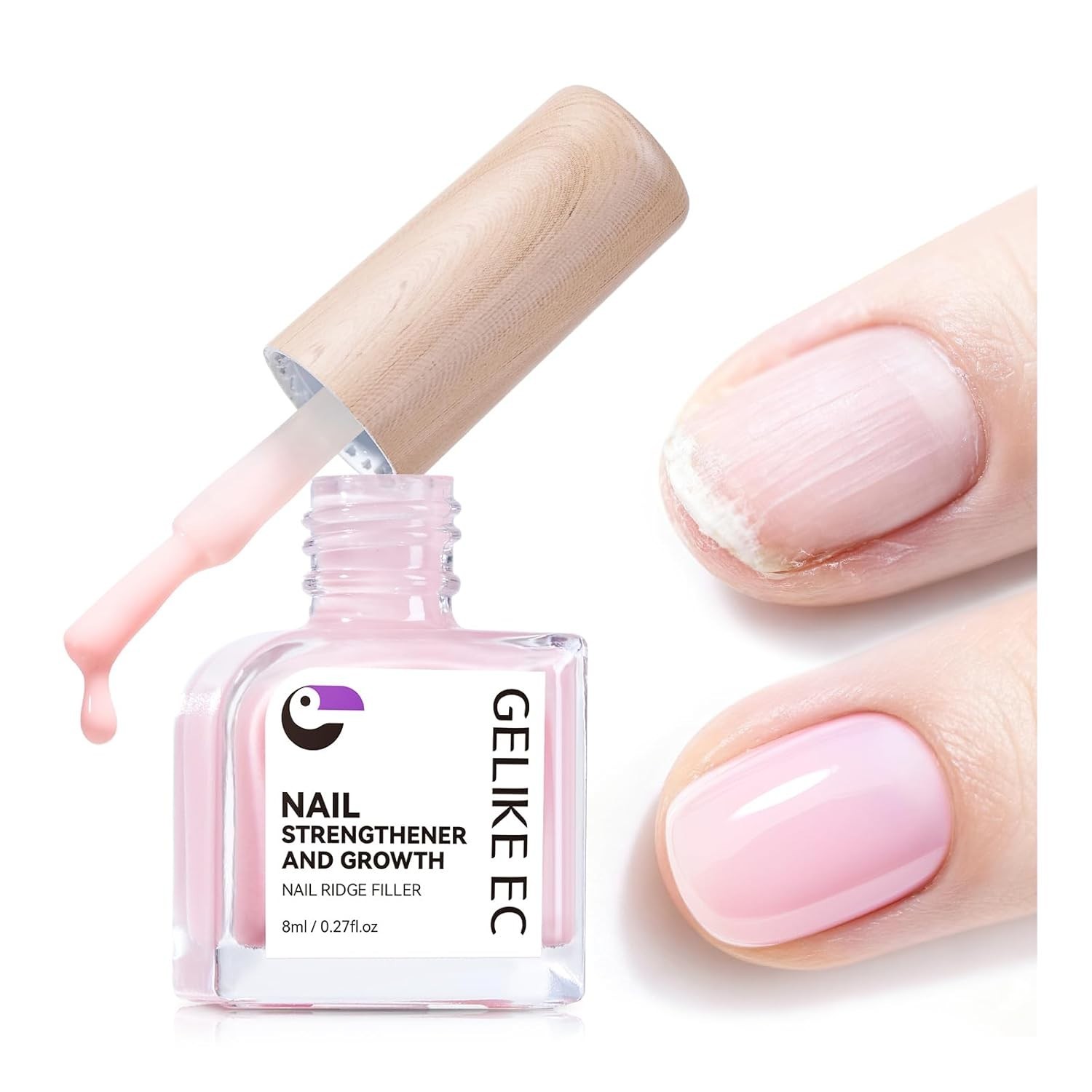 Transform Damaged Nails with 8-in-1 Protein Ridge Filler Gel – Pink, 0.05 Fl Oz