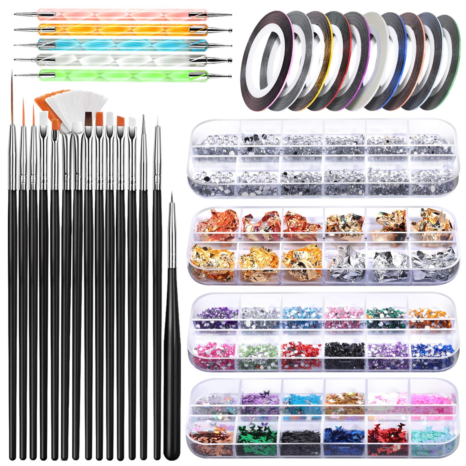Teenitor Nail Art Kit Tools, Design with Black