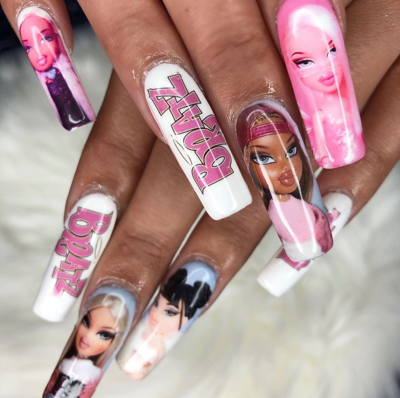 Baddie Bratz Doll Nail Decals Waterslide Airbrush Nail Art Nail Wraps Stickers