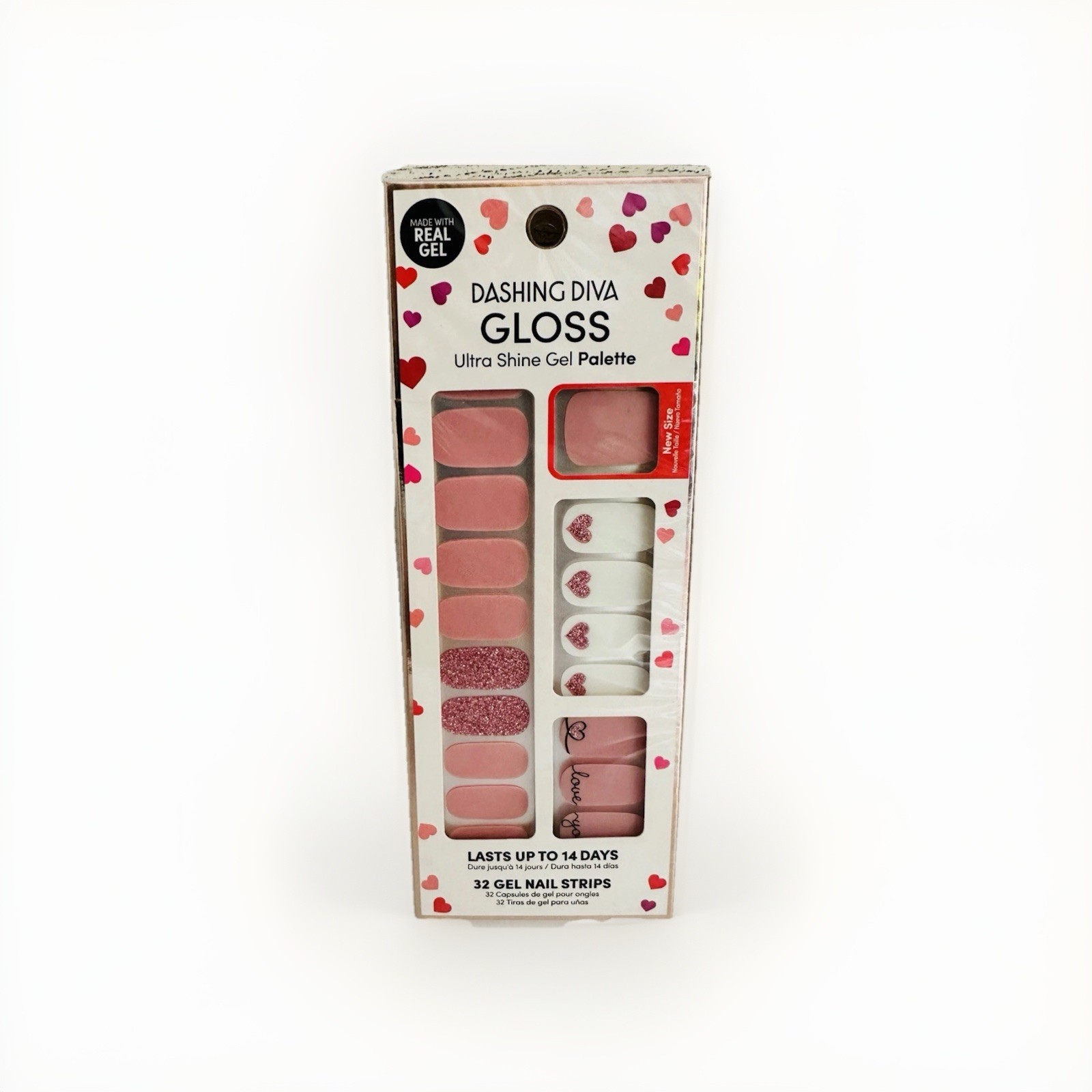 Dashing Diva Gloss Gel Palette Valentine’s Day Nail Strips Love Notes New