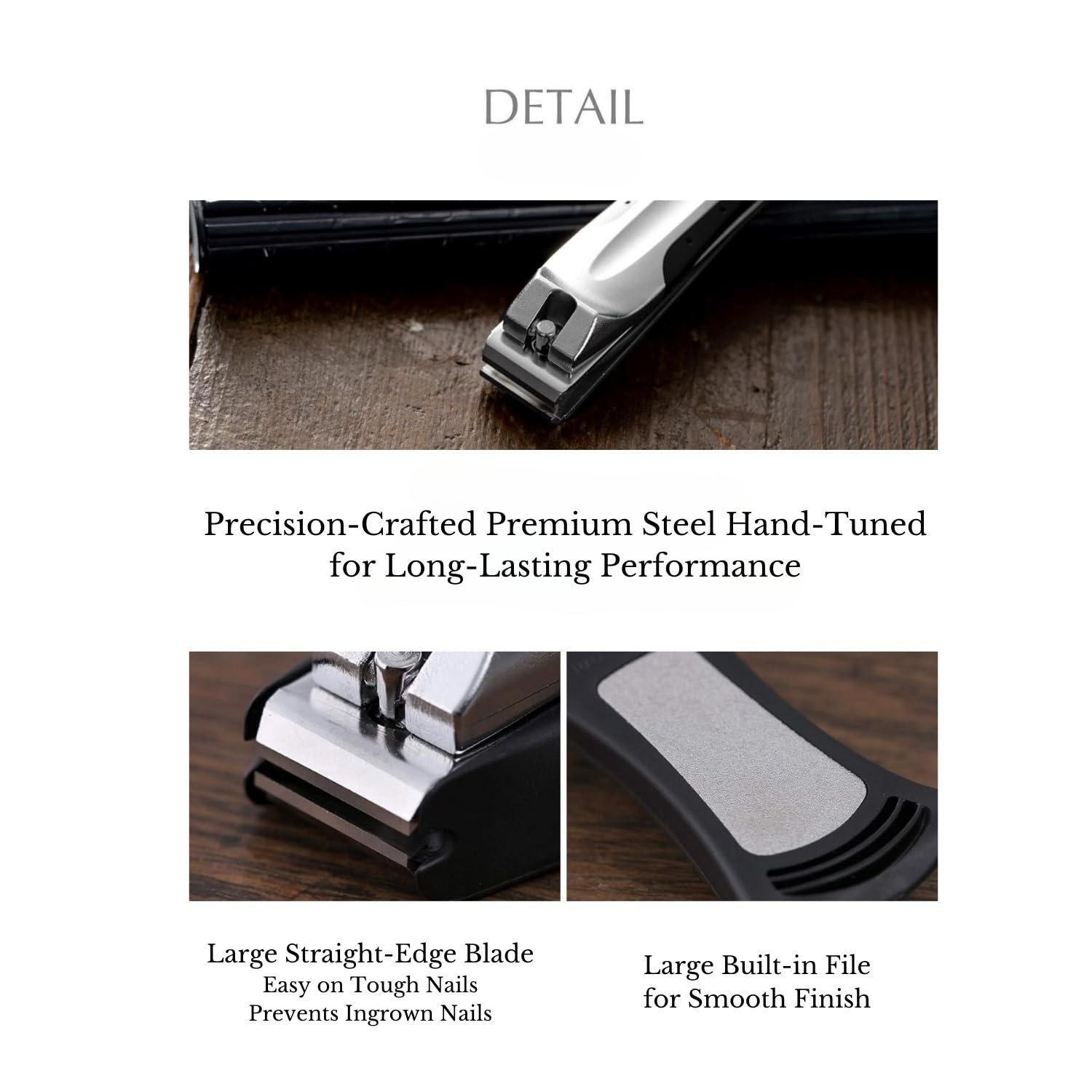 KAI Japanese Nail Clippers With Side Nail File, Stainless Steel, Large, Made …