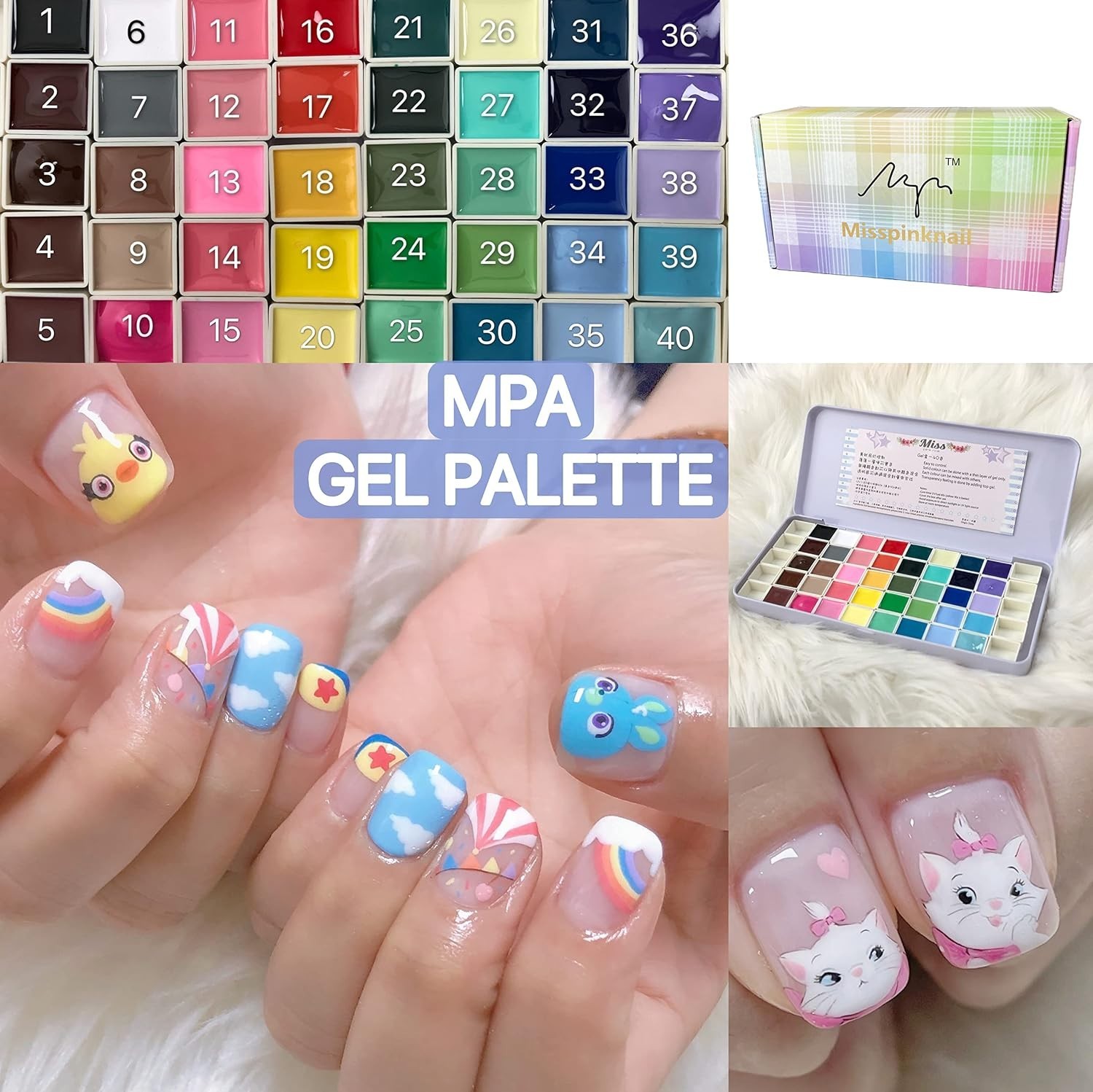 40 Color Gel Palette for Nail Art – UV LED