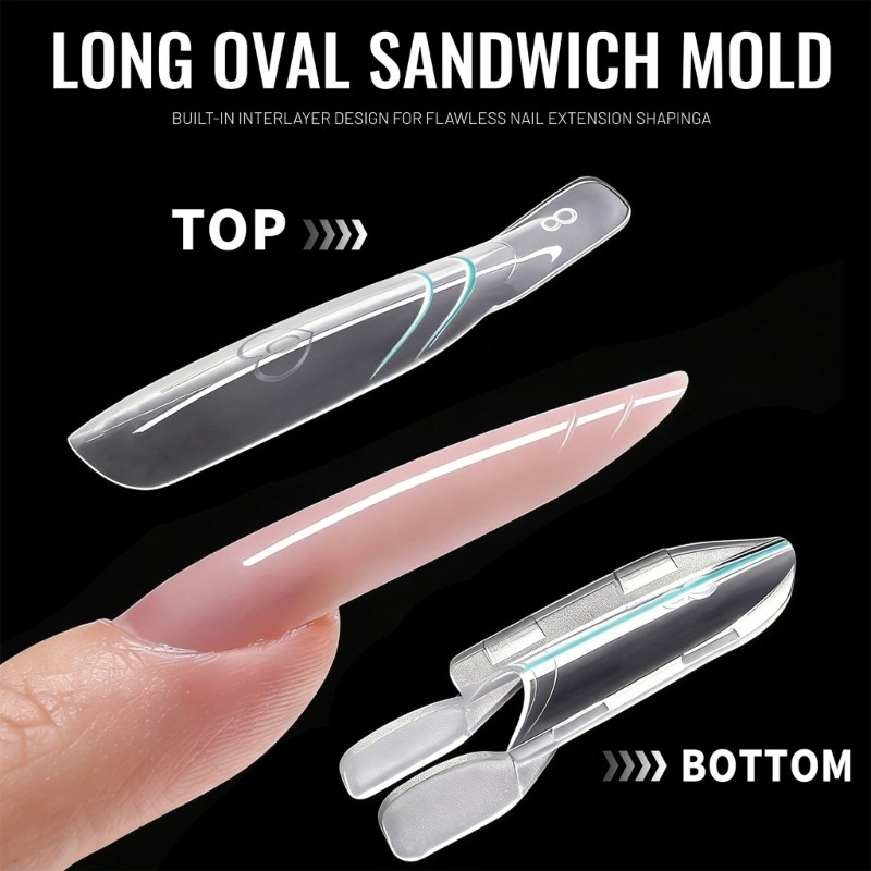Strong ABS Rockets Sandwiches Shape Nail Extension Forms 120Pcs Smooth Surfaces