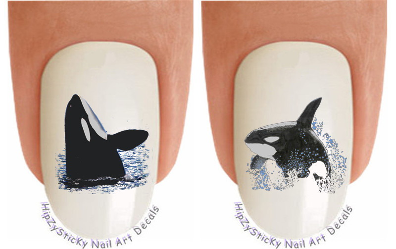 Nail Art 2206 ANIMAL Whales Orca Sea Life WaterSlide Nail Decals Transfers
