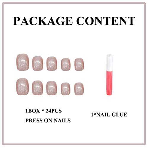 Square Press on Nails Short Fake Nails Press ons Cat Eye Glue on 320 Cateye
