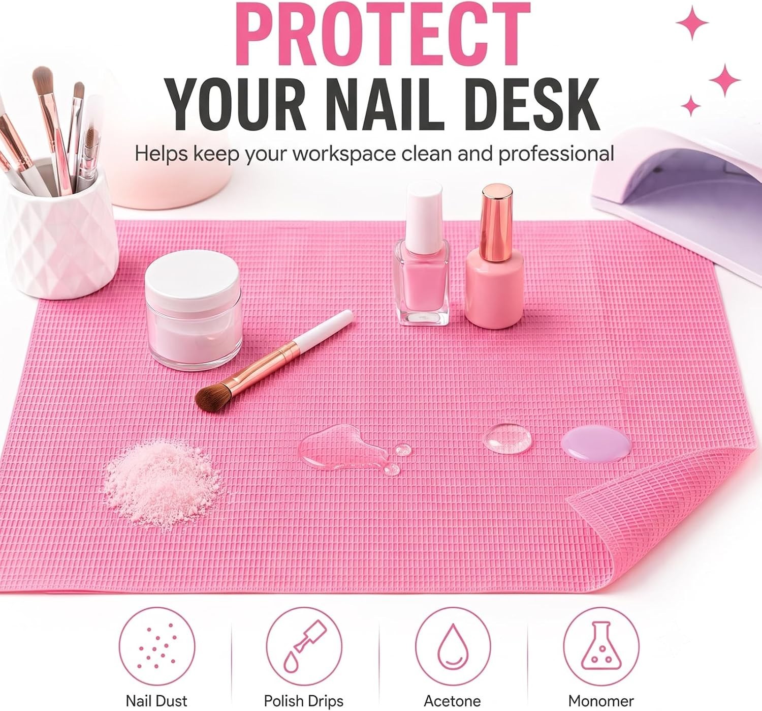 Disposable Nail Mats, 50 Pcs 3-Ply Absorbent Nail Table Pads with PE Backing,…