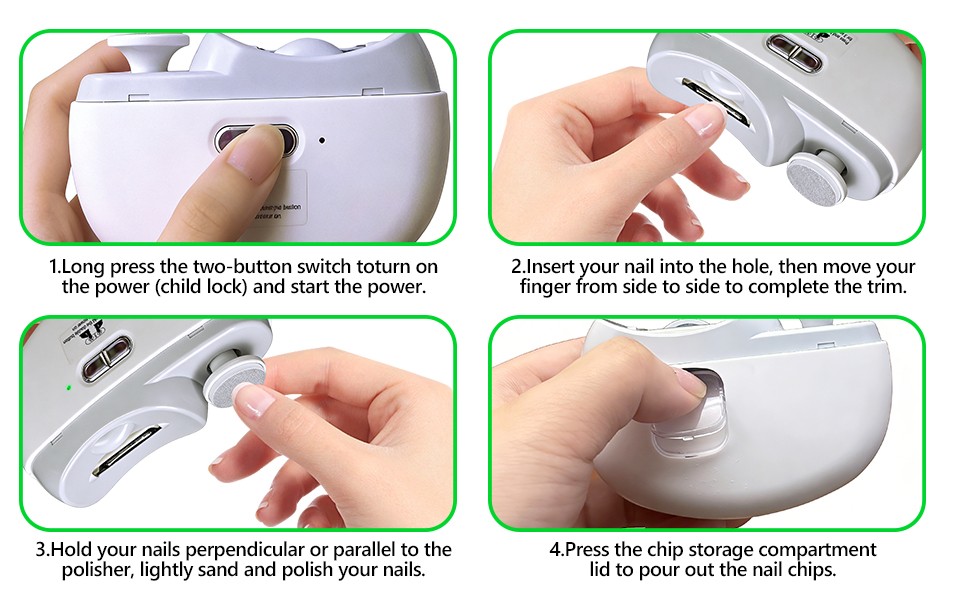 Electric Nail Clipper and Trimmer, 2 in 1 Automatic Nail Grinder with LED Light