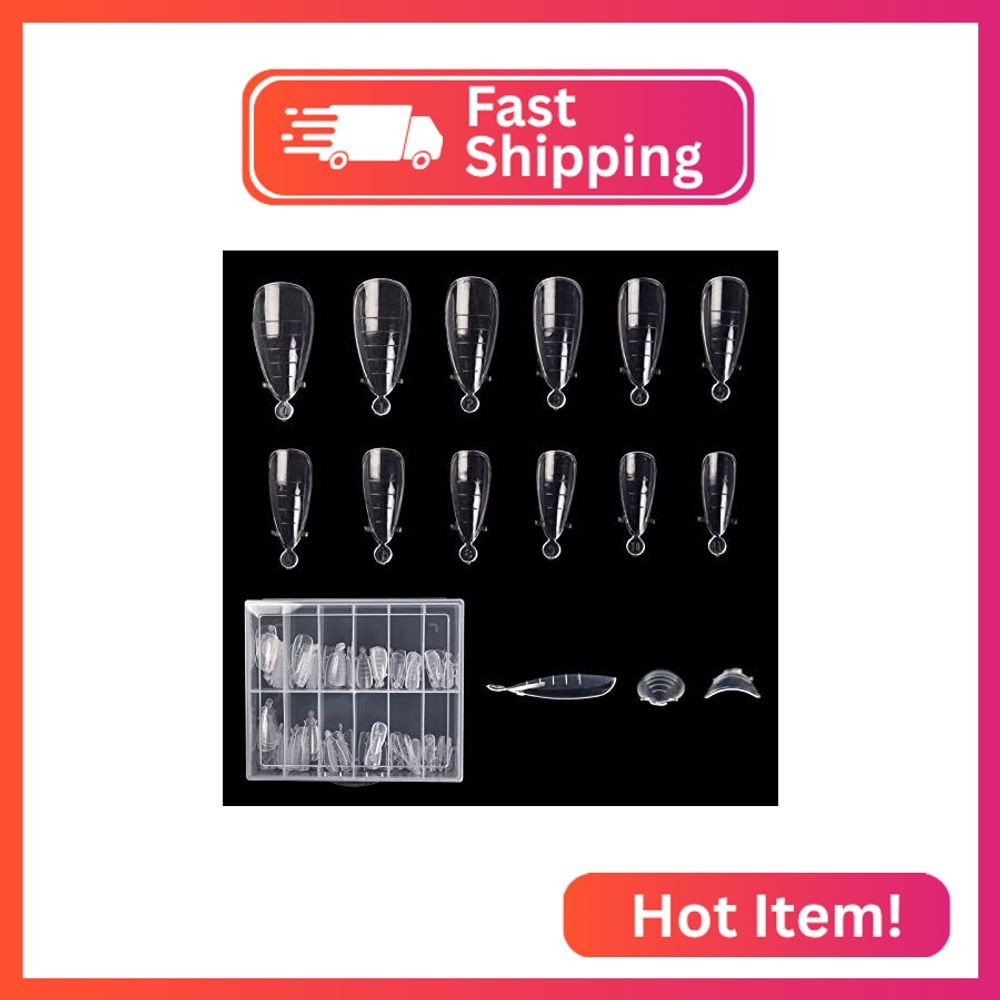 siyuwuro 120Pcs Dual Nail Forms Poly Extension Gel Nails Full Cover Nail Tip Bui