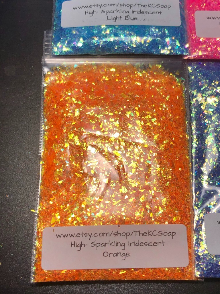 5G Iridescent High Sparkling Glitter Orange nail acrylic gel craft US Seller