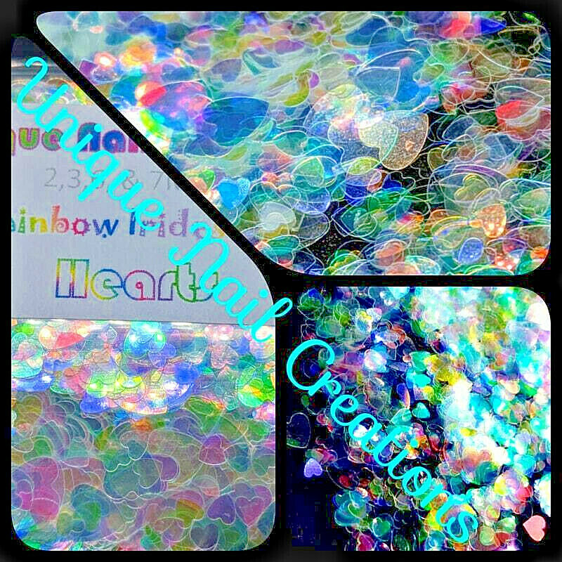 ❤HEART Shape Glitter~Multi-Sizes~Solvent Resistant~Nail Art•Face•Festival•USA❤