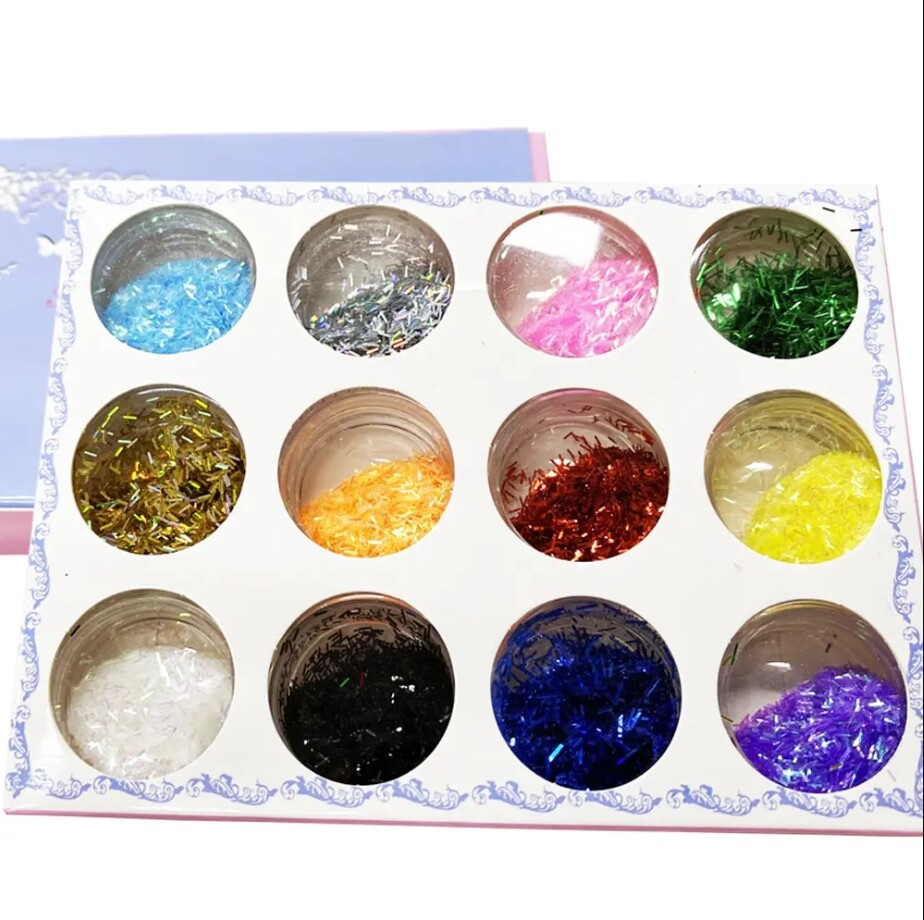 36 Pcs Mix Color Glitter Dust Powder Set For Nail Art Acrylic Tips Decoration US