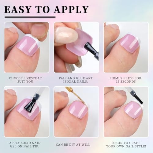 4th of July Press on Toenails Short Square Fake Toe Nails with Star | Style-29