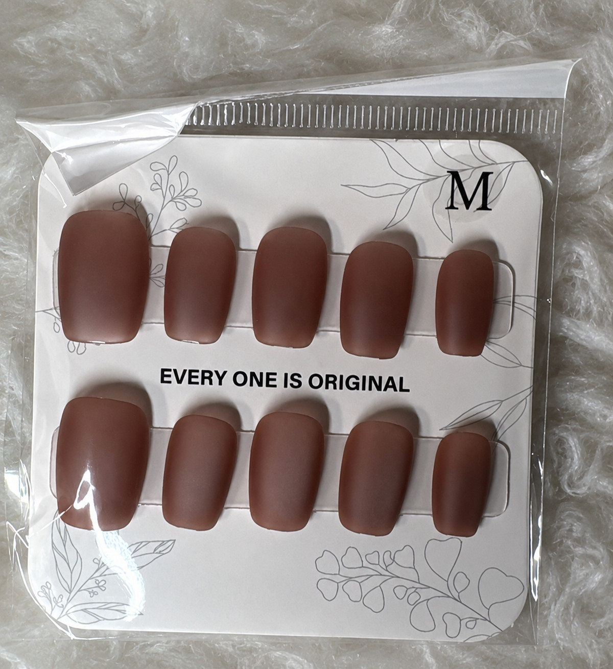 Chocolate Brown Soft Square Press On Nails | Matte Reusable False – Medium