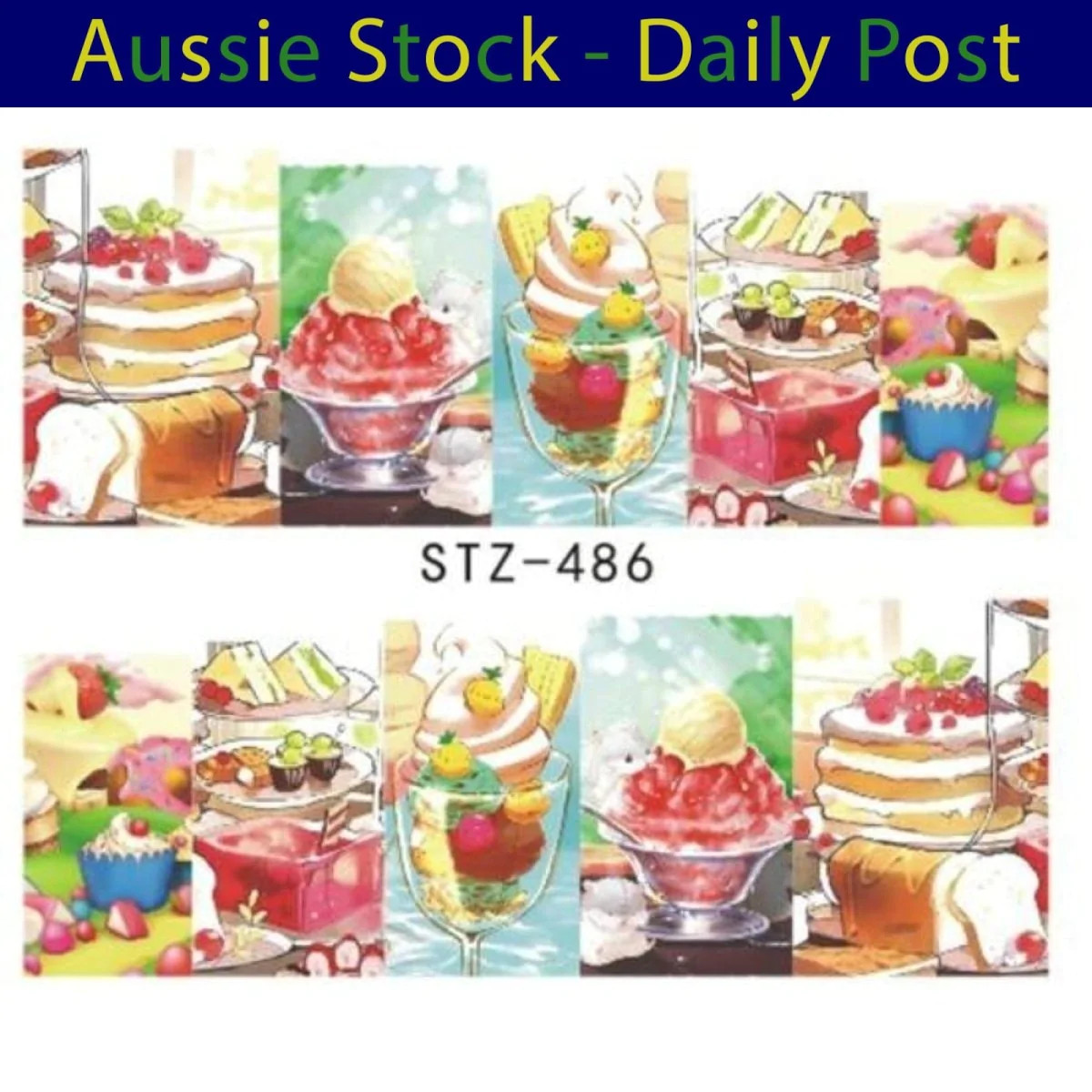 Nail Art Sticker Slider Ice Cream Drink Fruit Sticker DIY – STZ486 – ASIA SELL