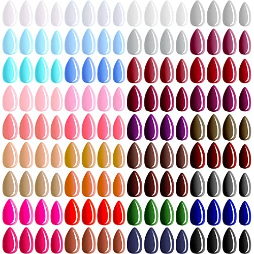 Maitys Almond Press on Nails 36 Colors 864 Pcs Press on Nails, Glossy Full