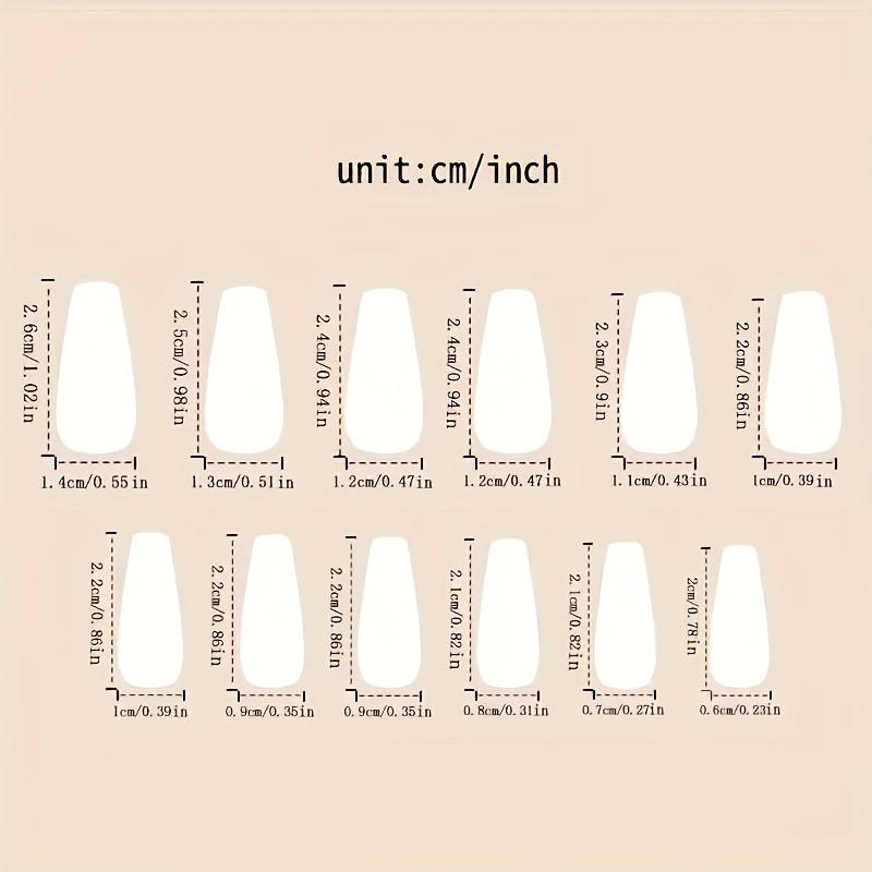 48 Pieces of Shiny Red Matte Ballet Shaped Medium Length Glossy Nail Art
