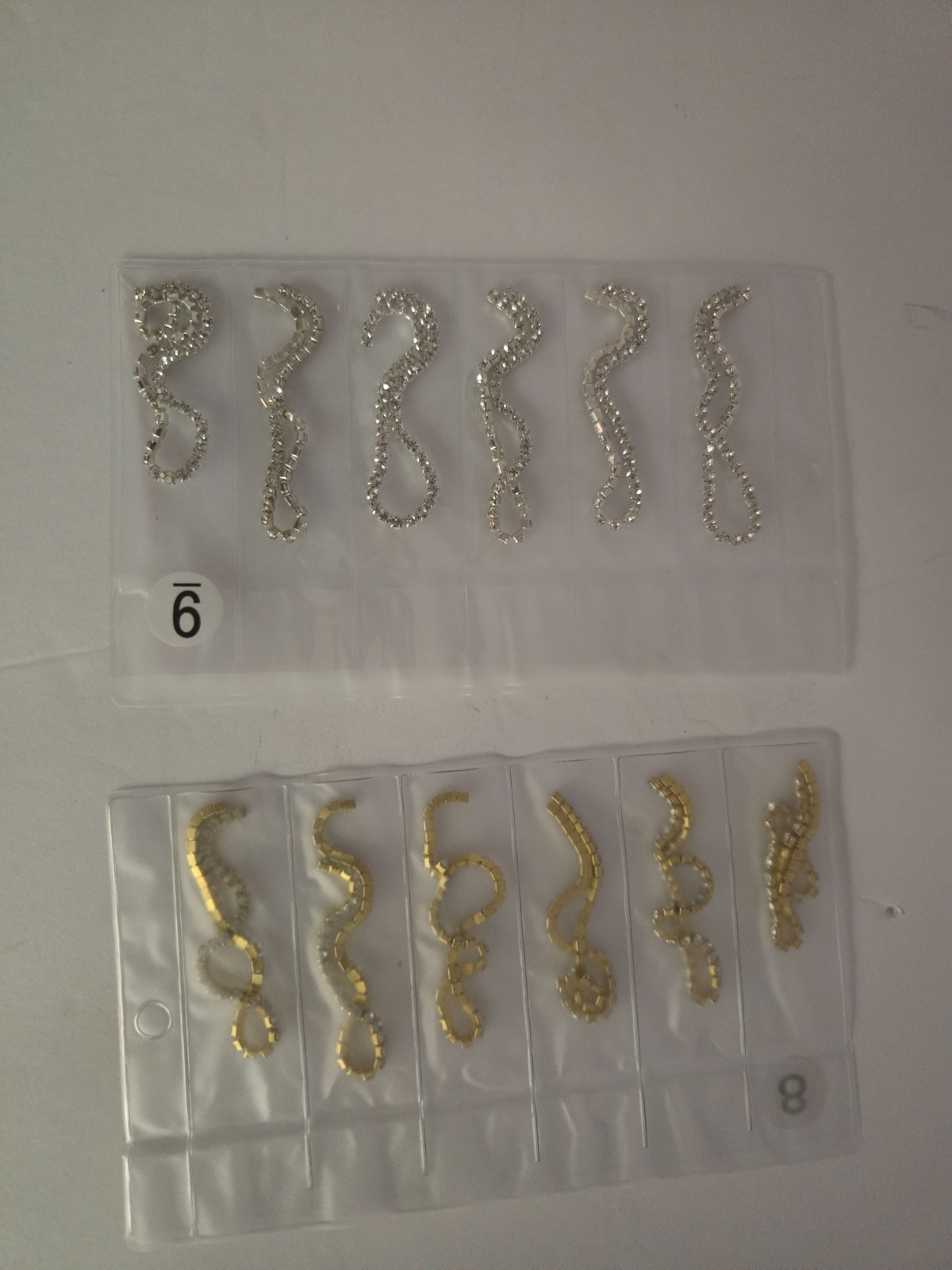 Lot of Lifextol Nail Art Decorations – 3D Rhinestone Waves & Metal Micro Chain