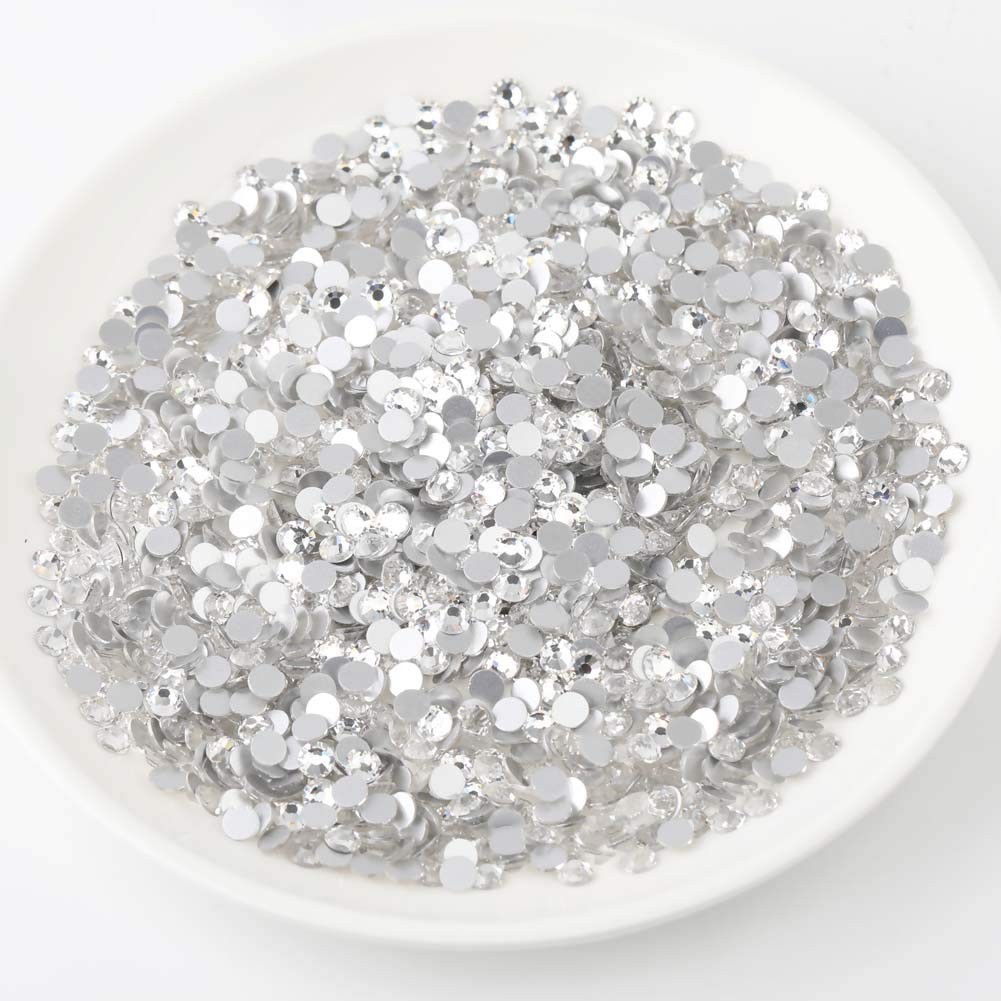 576pcs Flat Back Crystal Rhinestones Round Gems for Nail Art and Craft Glue F…