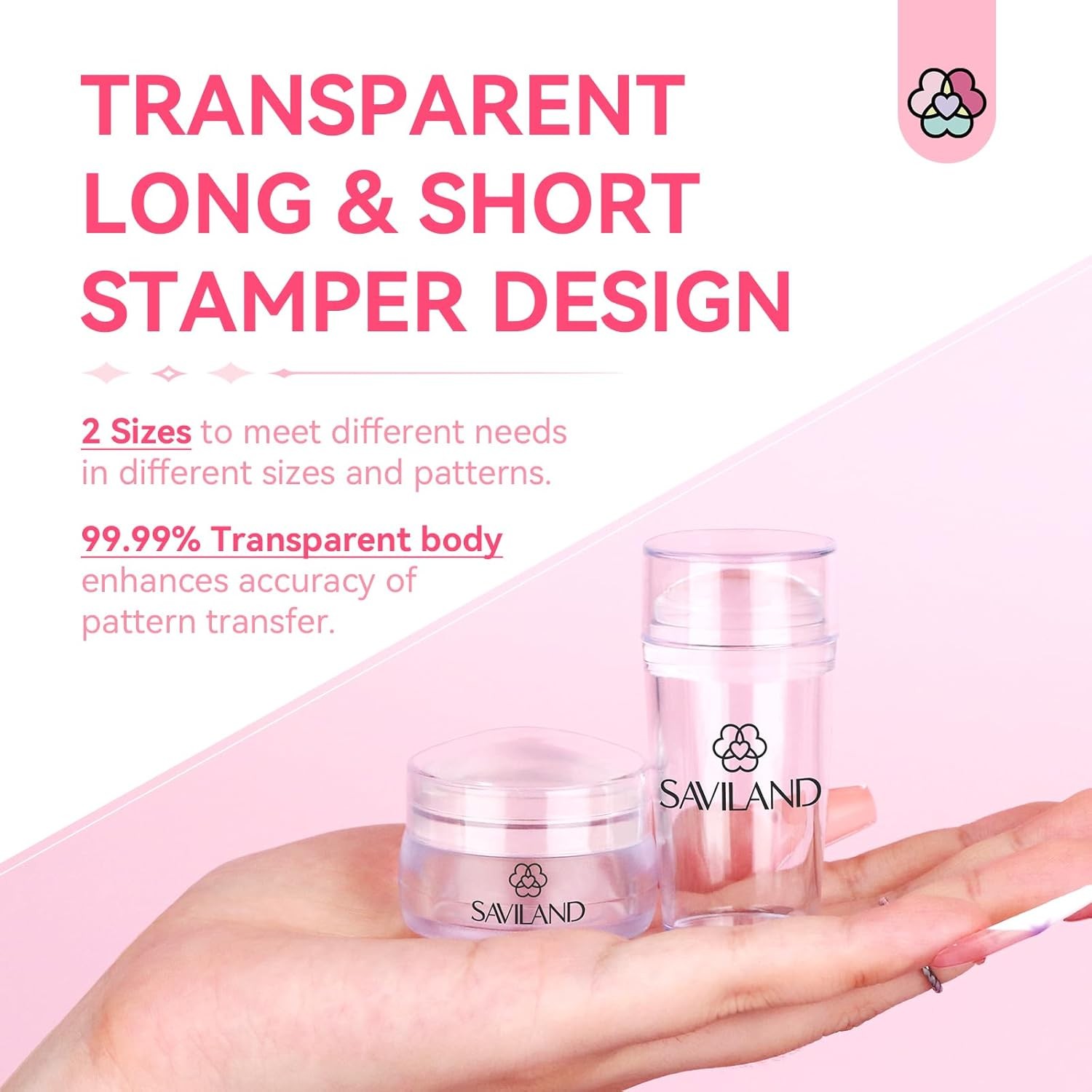 Saviland French Tip Nail Stp: Nail Art Stper Kit Clear Silicone Nails