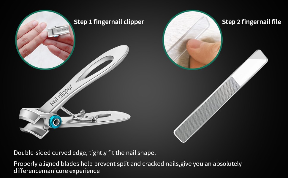 Nail Clippers Ultra Wide Jaw Opening Fingernail and Toenail Clippers Set for