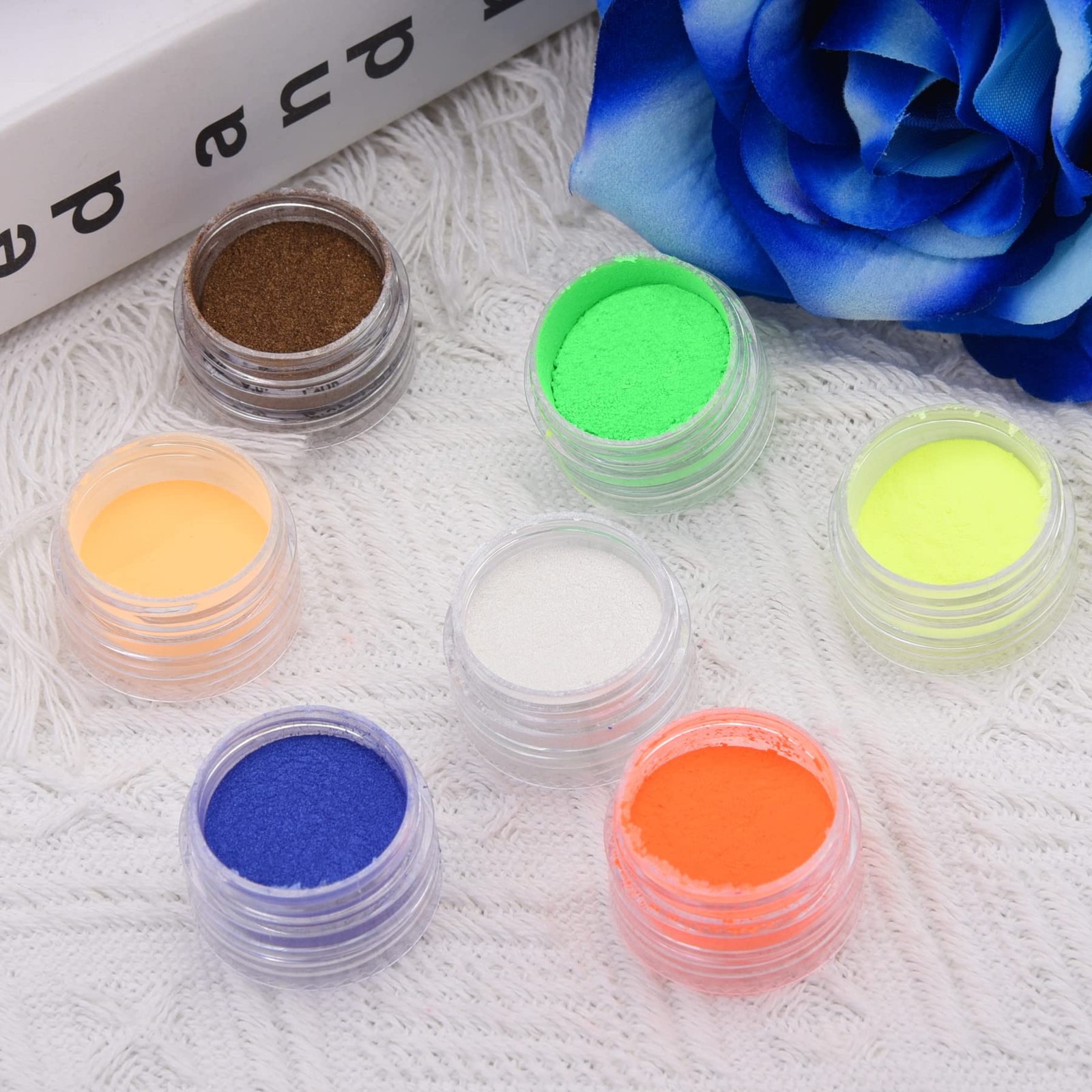 36 Colors Nail Pigment Powder Colorful Luminous Pearlescent High-Gloss Halo P…
