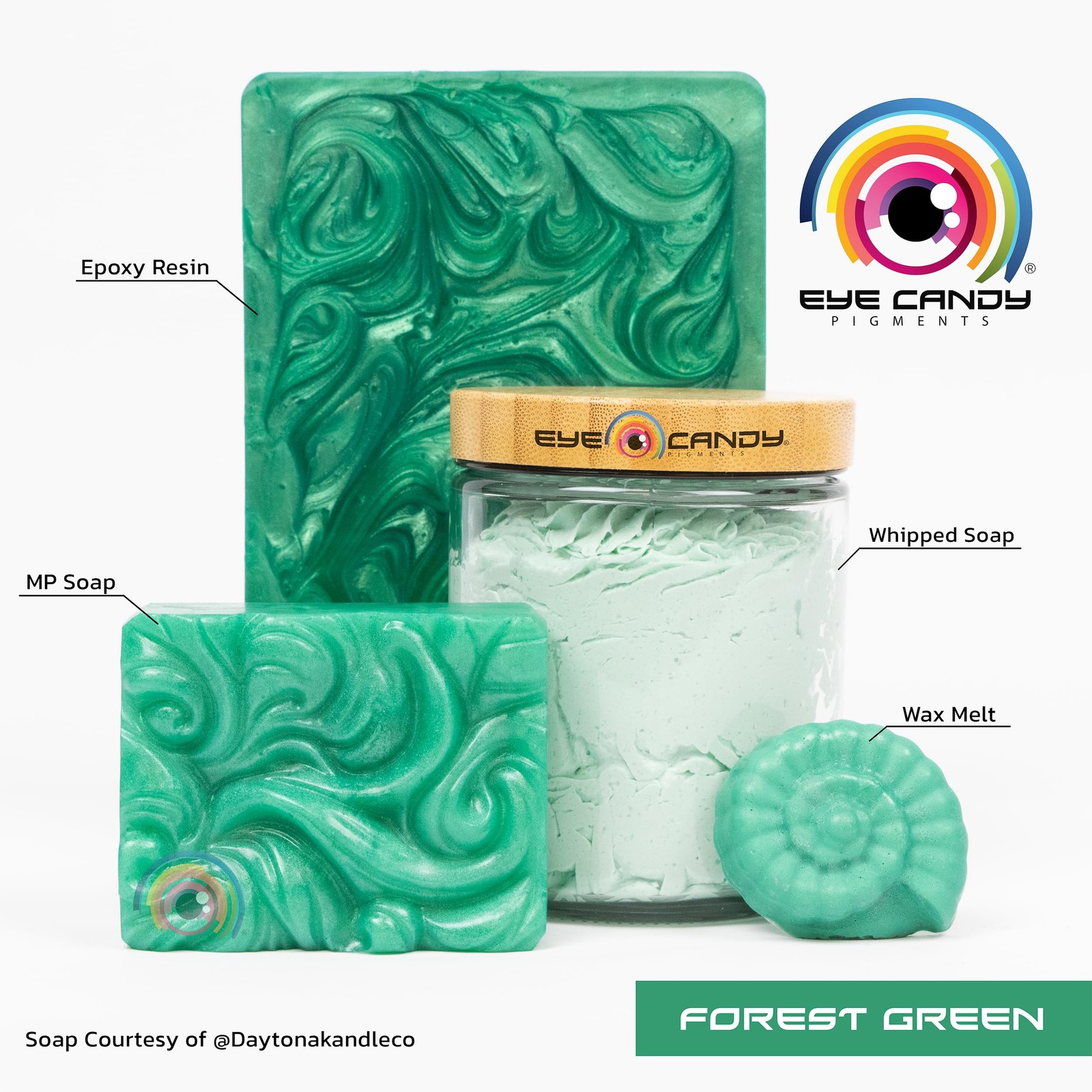 Eye Candy Pigments Premium Green Mica Powder – Forest Green (50gr) – for Epox…