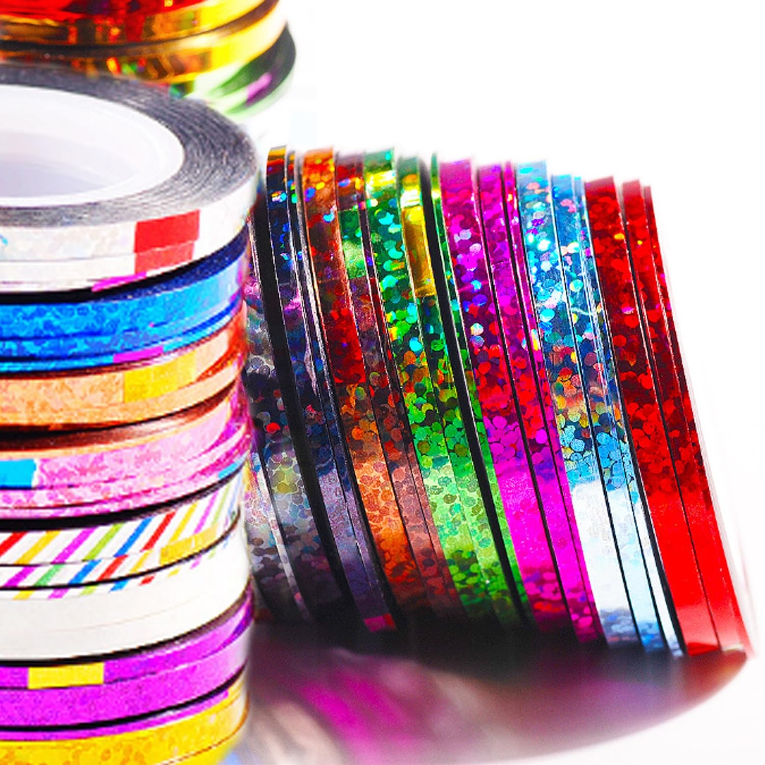Gold Nail Art Striping Tape Lines Kit 36 pcs 1mm 2mm 3mm for Blue