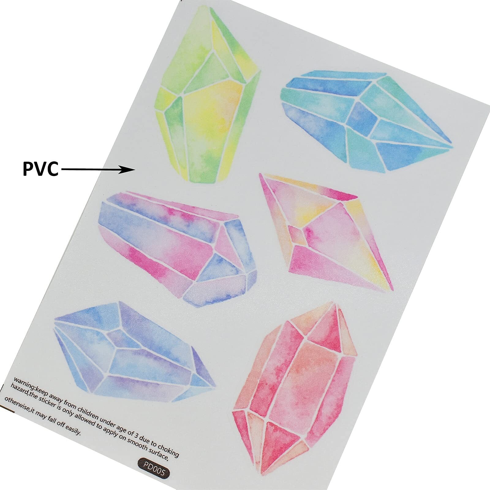 Maydahui 12 Sheets Fantasy Colorful Gem Diamond Wall Decals Adorable Crystal …