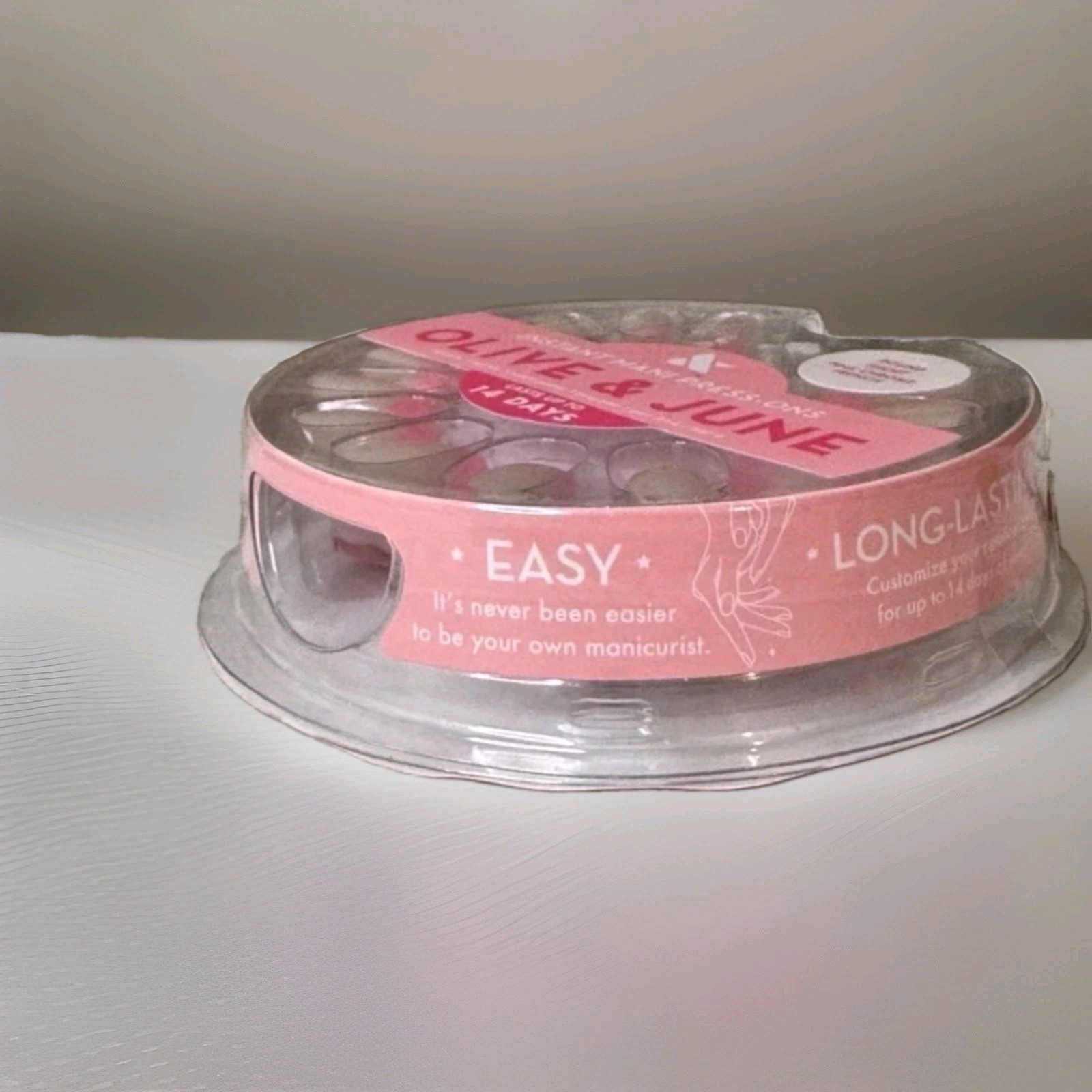 Olive & June Press On Nails Pink Chrome French Short Glossy Glue On Manicure Set