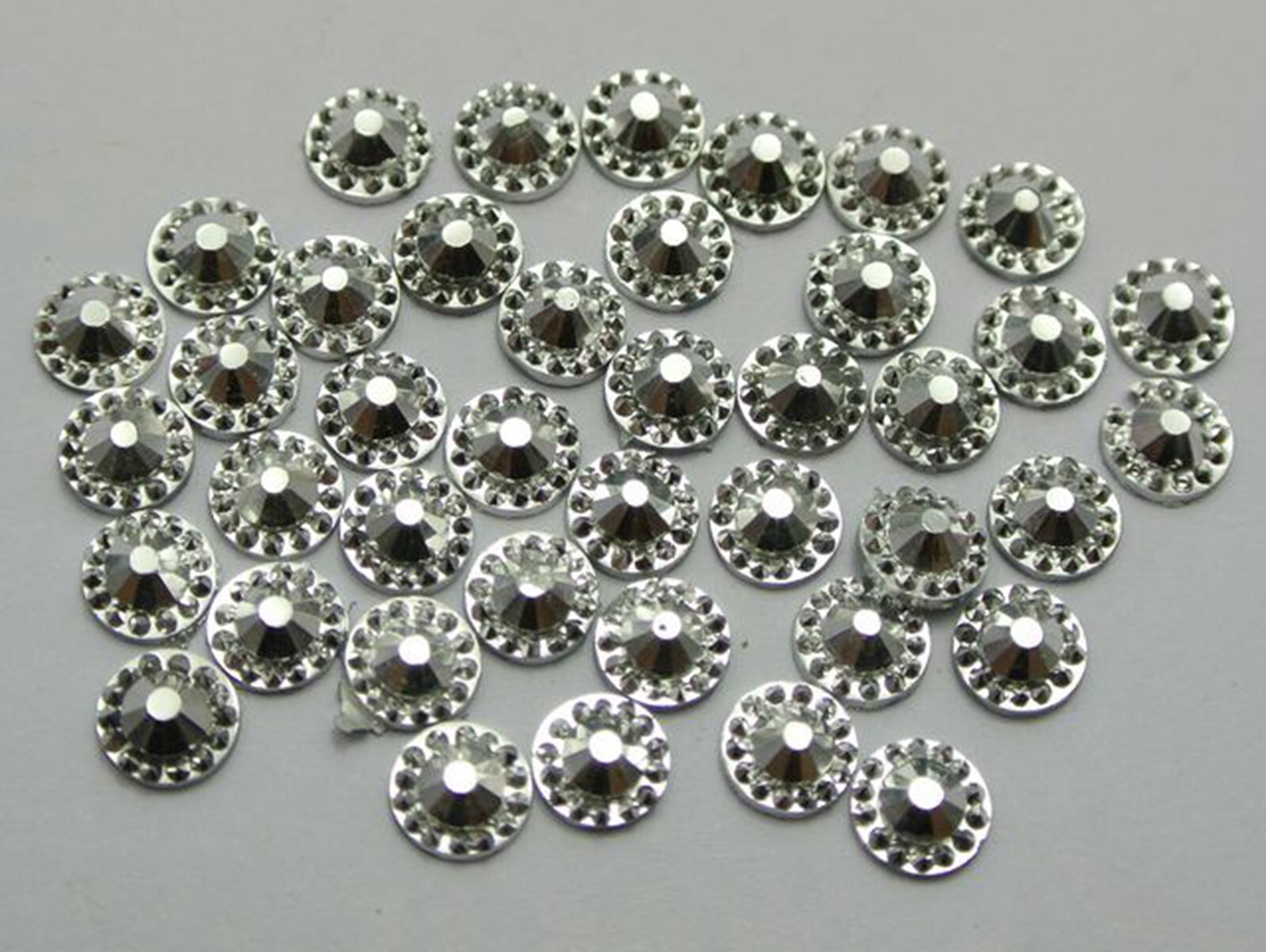 500 Shinny Silver Flatback Acrylic Tiny Round Rhinestone Gems 5mm Nail Art Tips