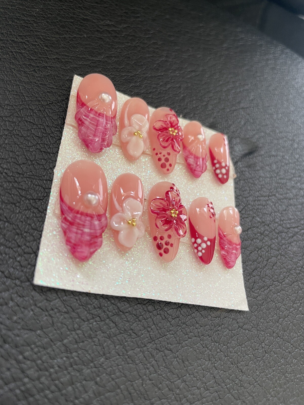 Ocean’s Twilight Press on Nails l Gel nails w/ 3D gel french tips